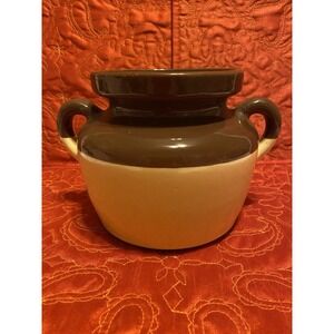Vintage McCoy Bean Pot‎ Brown Pottery Jug Rustic Stoneware USA Farmhouse Crock